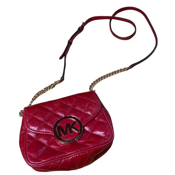 Michael Kors Red Quilted Crossbody - Picture 1 of 7